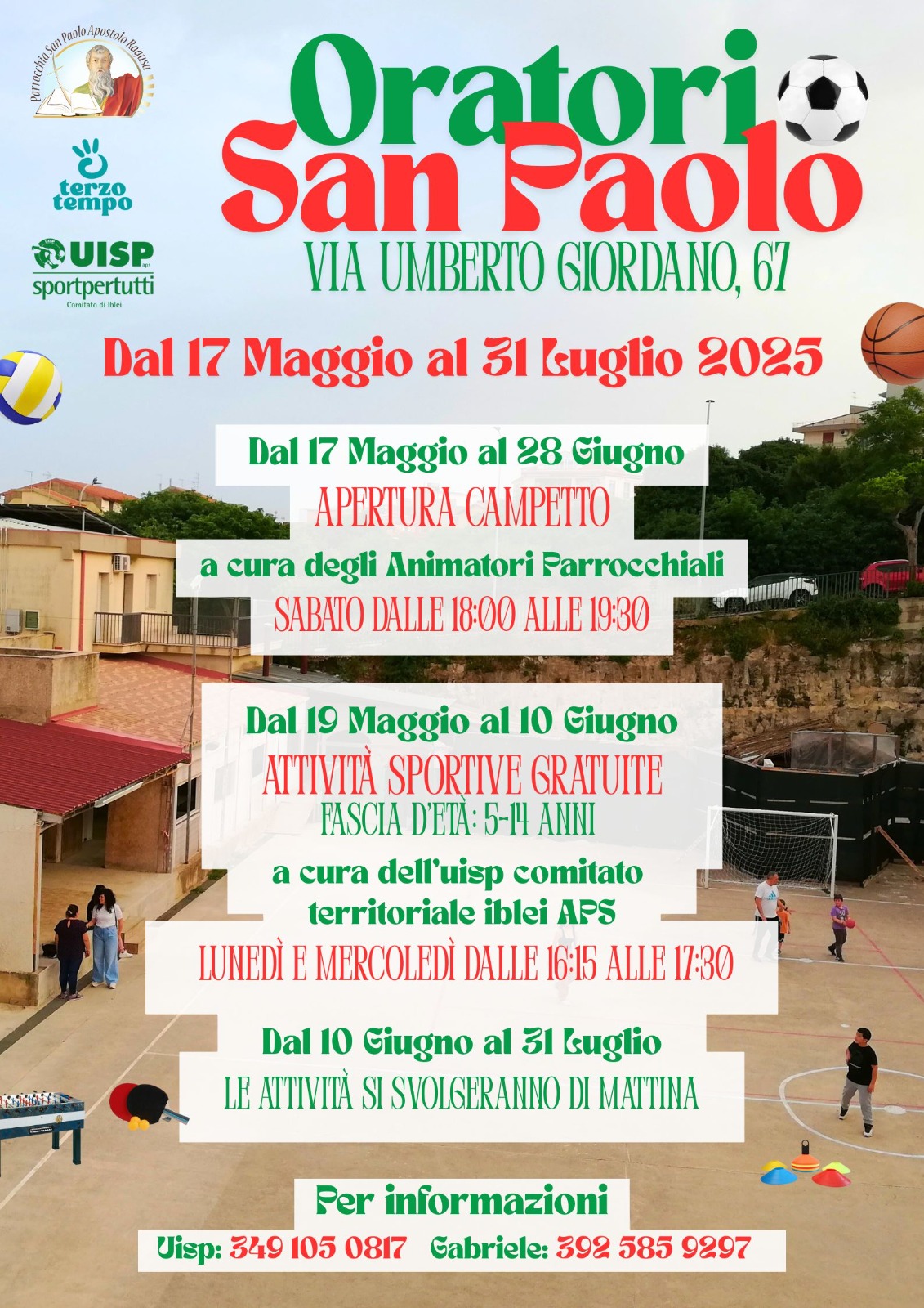 Attività Sportive Gratuite Fascia d'età 5-14 Anni 10 Giugno al 31 Luglio